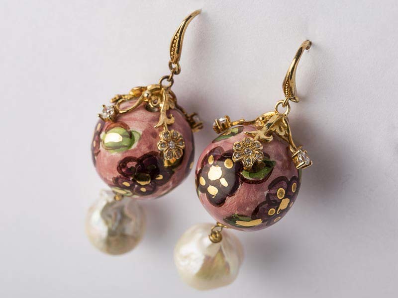 Ceramic boule earrings