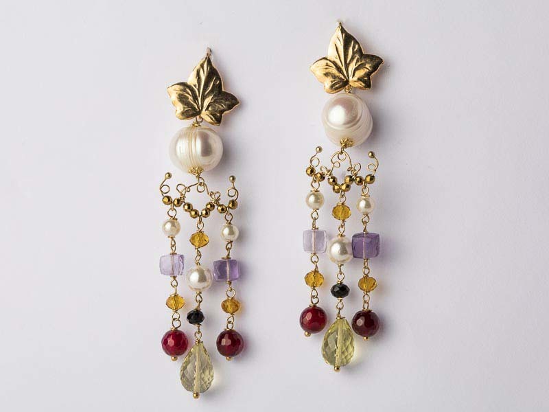 Scaramazza pearl and crystal earrings
