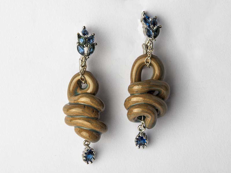 Ceramic and crystal earrings