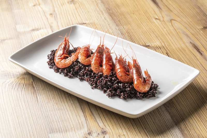 Venere Rice with Raw Red Shrimp