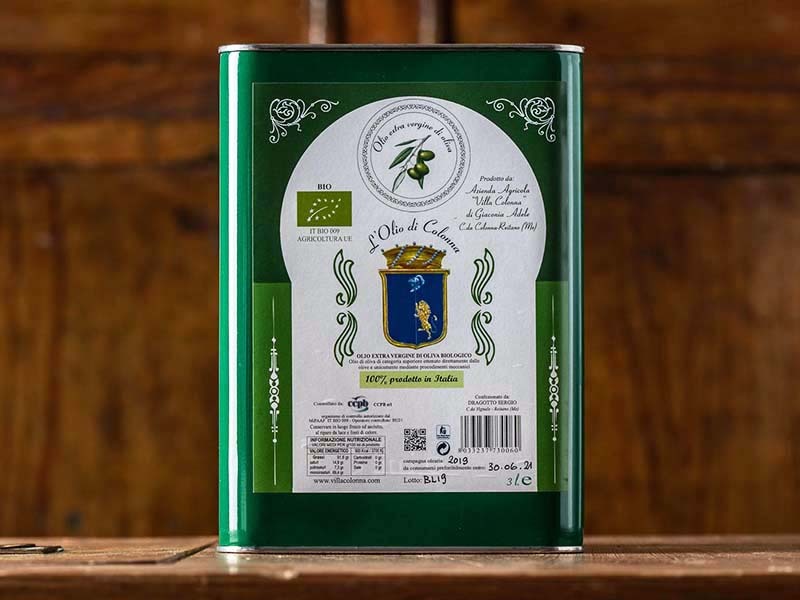 Olio extravergine di oliva siciliano biologico – latta 3 lt