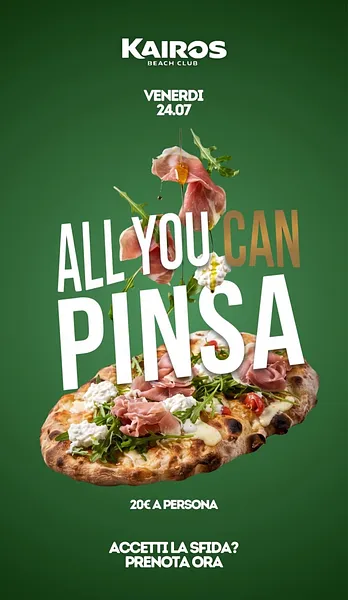 All you can Pinsa al Kairos Beach Club