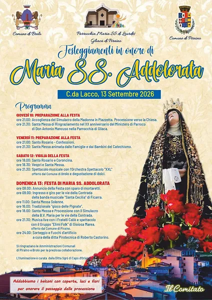 Festeggiamenti in onore di Maria Santissima Addolorata - Lacco